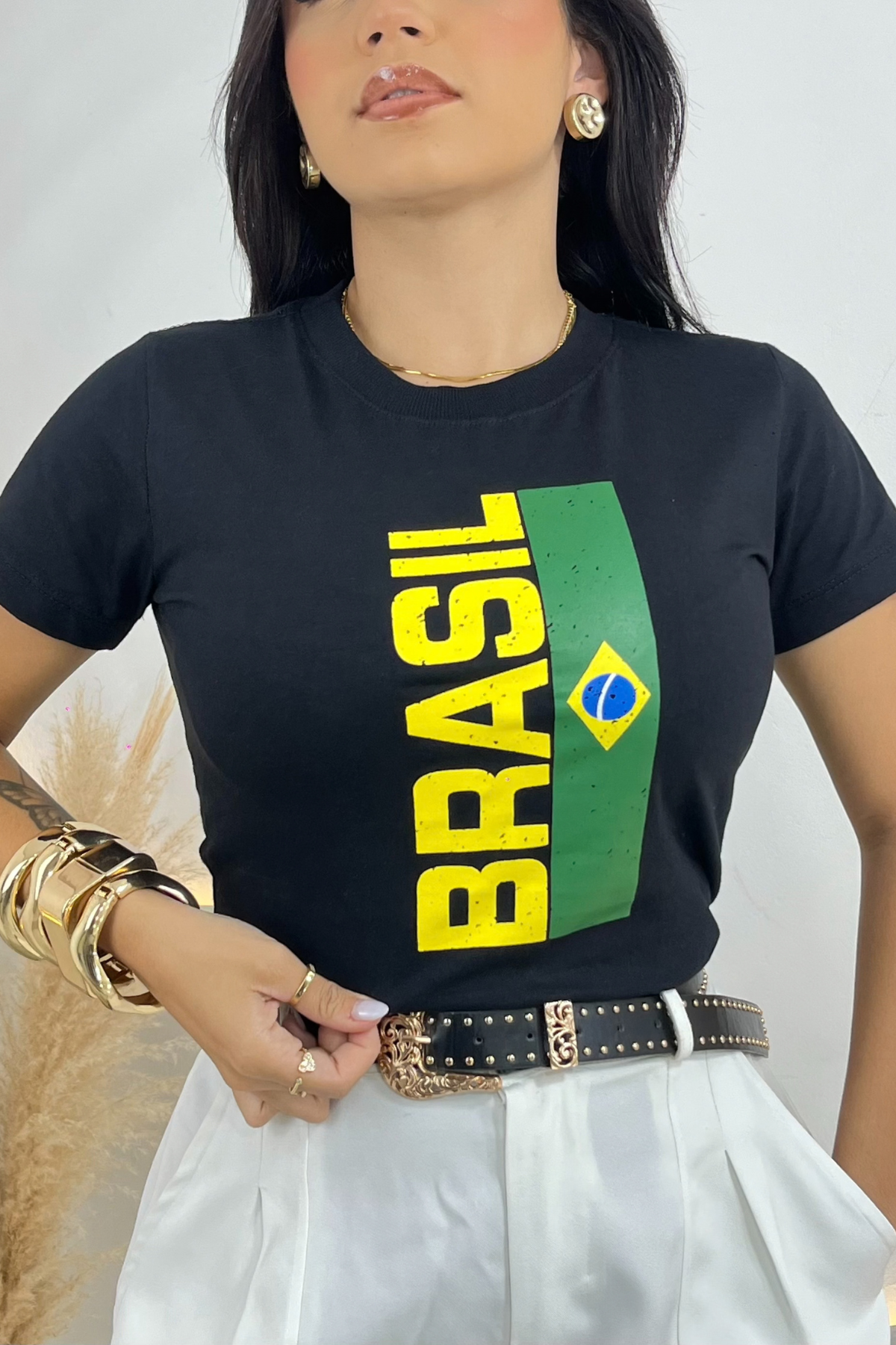 T-shirt Preta Brasil